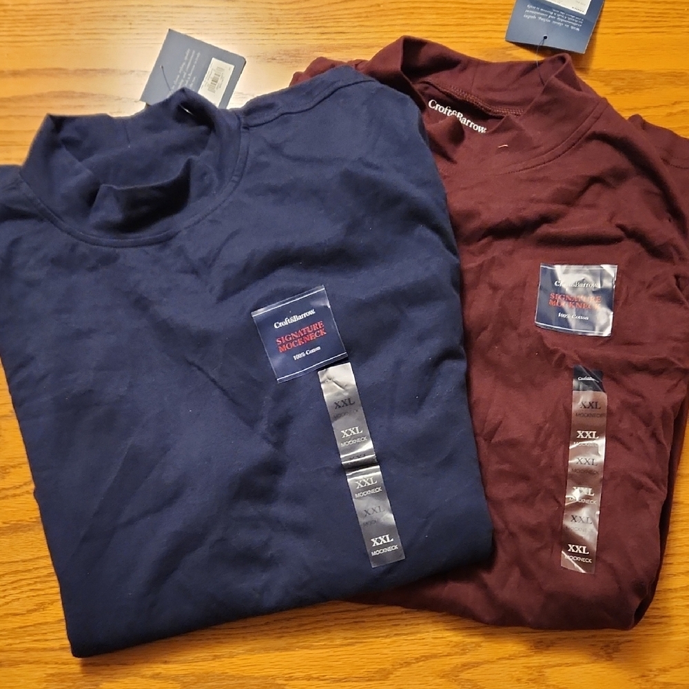 Croft And Barrow Men's Long Sleeve Shirts in Navy and Burgundy